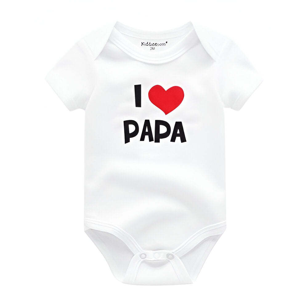 Mama & Papa Print Baby Bodysuits-Children Cloth Shop