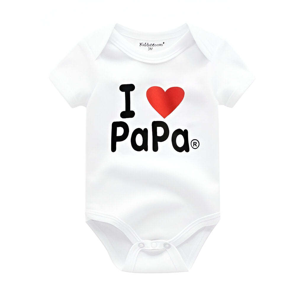 Mama & Papa Print Baby Bodysuits-Children Cloth Shop