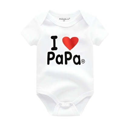 Mama & Papa Print Baby Bodysuits-Children Cloth Shop