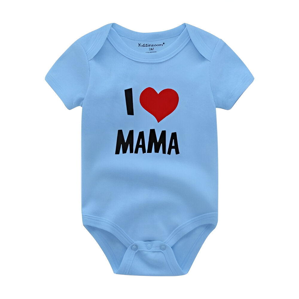 Mama & Papa Print Baby Bodysuits-Children Cloth Shop