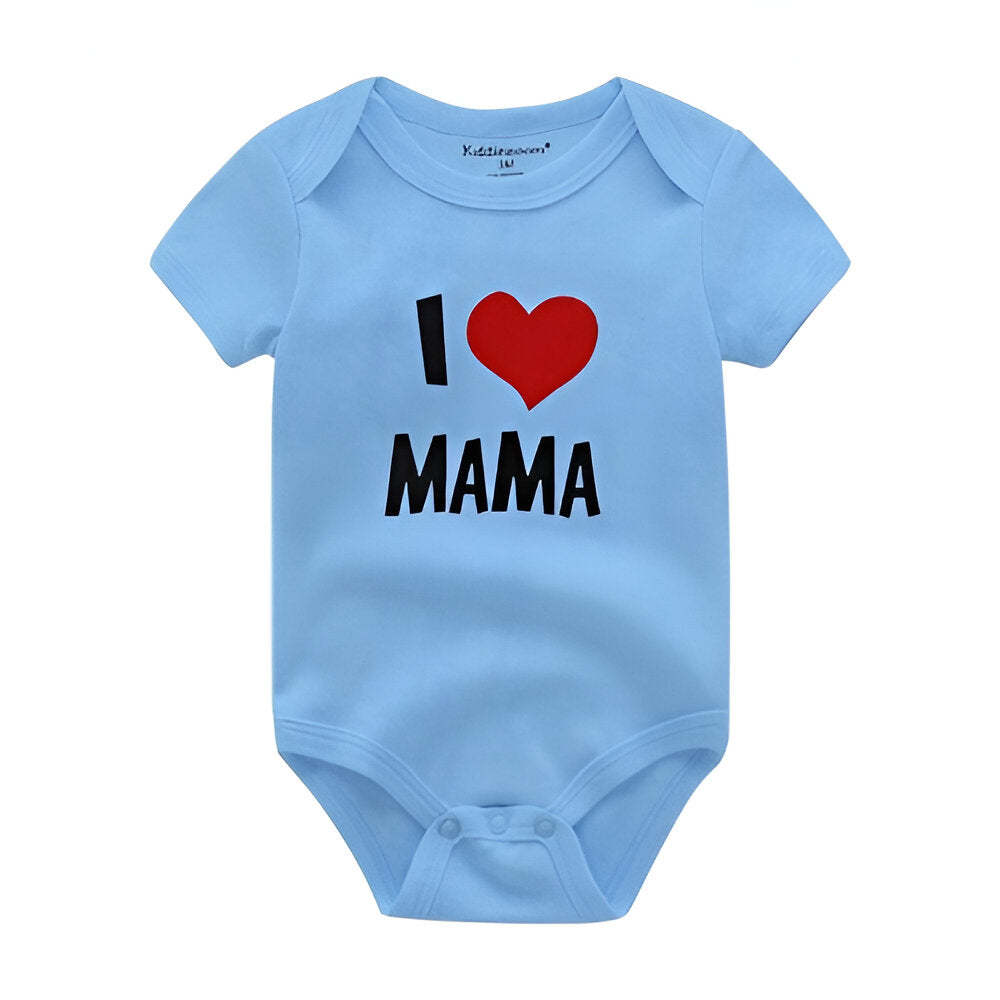Mama & Papa Print Baby Bodysuits-Children Cloth Shop
