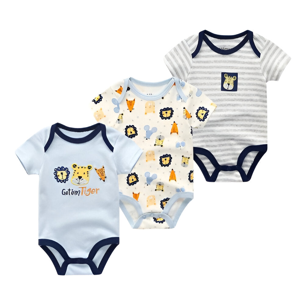 O Neck Collar 3 Piece Baby Bodysuits-Children Cloth Shop