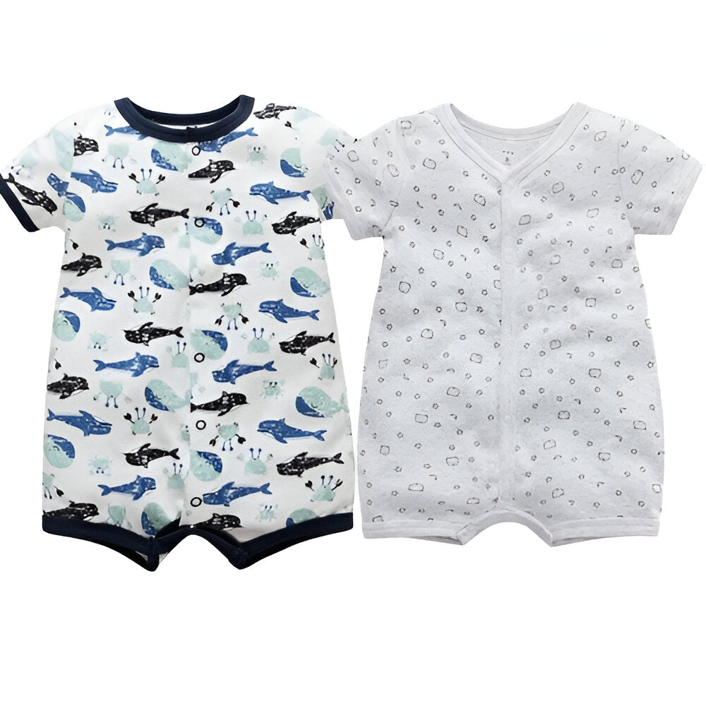 2Pcs Newborn Short Sleeve Romper Unisex Jumpsuit-Children Cloth Shop