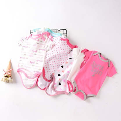 Short-Sleeve Newborn Cartoon Baby Bodysuit-Children Cloth Shop