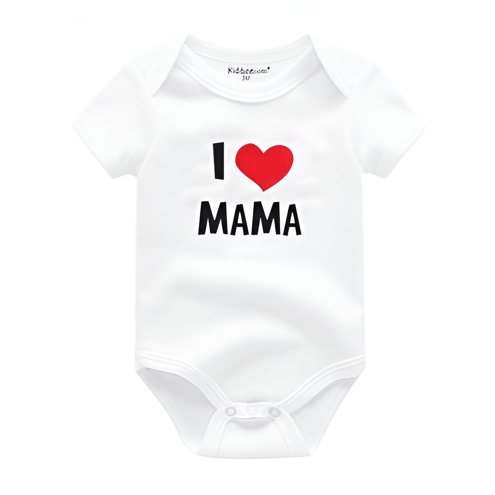 Mama & Papa Print Baby Bodysuits-Children Cloth Shop