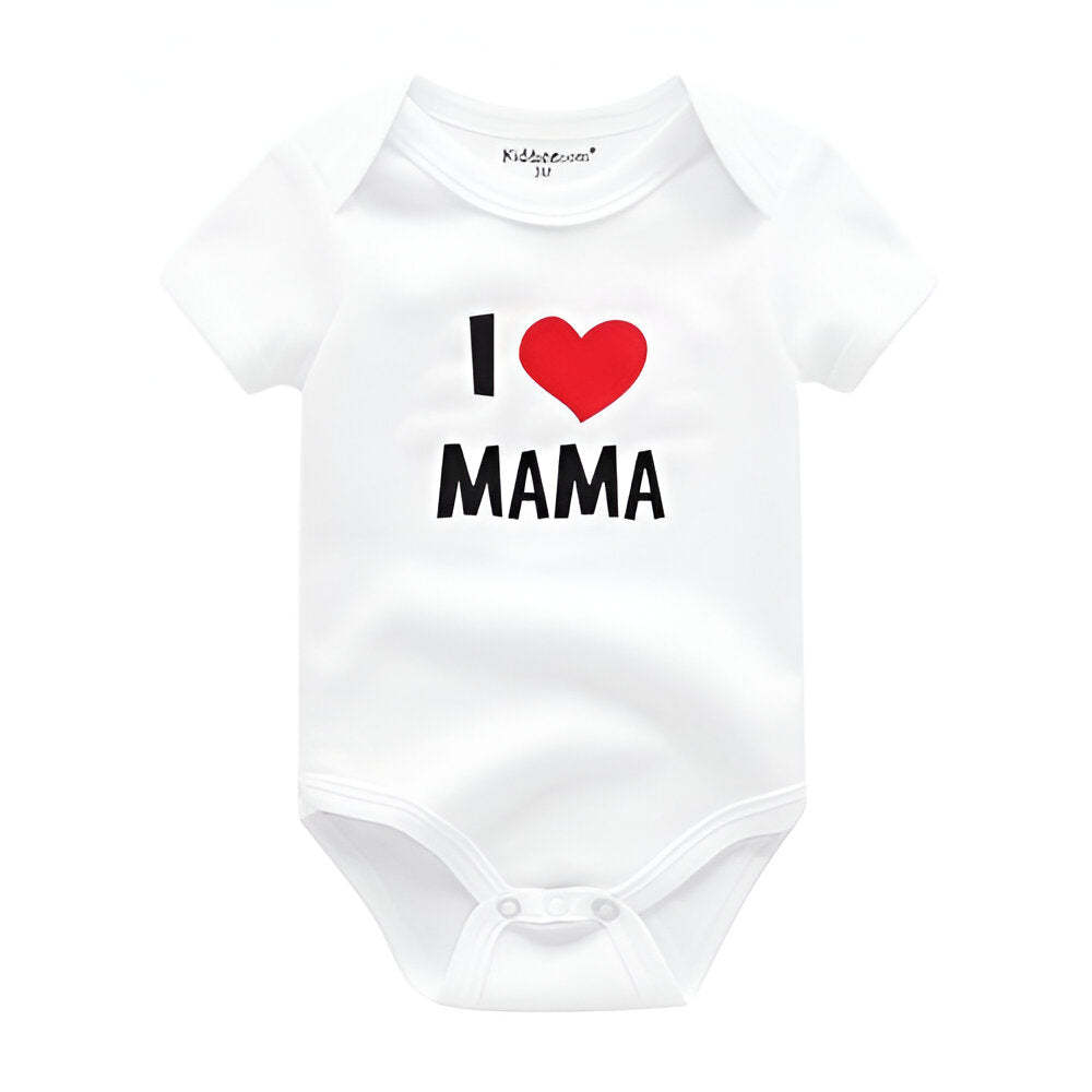 Mama & Papa Print Baby Bodysuits-Children Cloth Shop