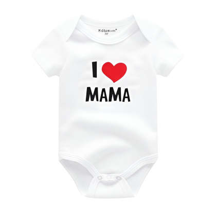 Mama & Papa Print Baby Bodysuits-Children Cloth Shop
