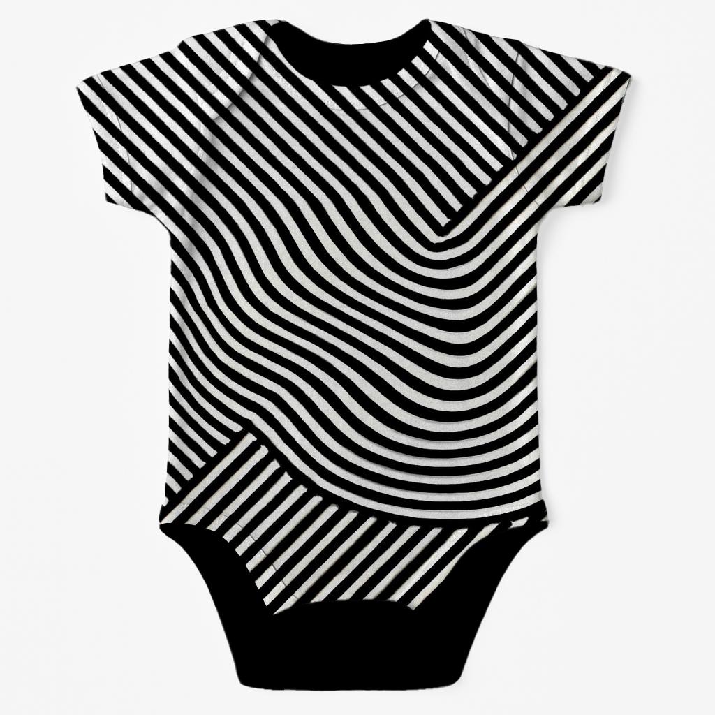 Linear Moire Band sleeveless baby bodysuits
