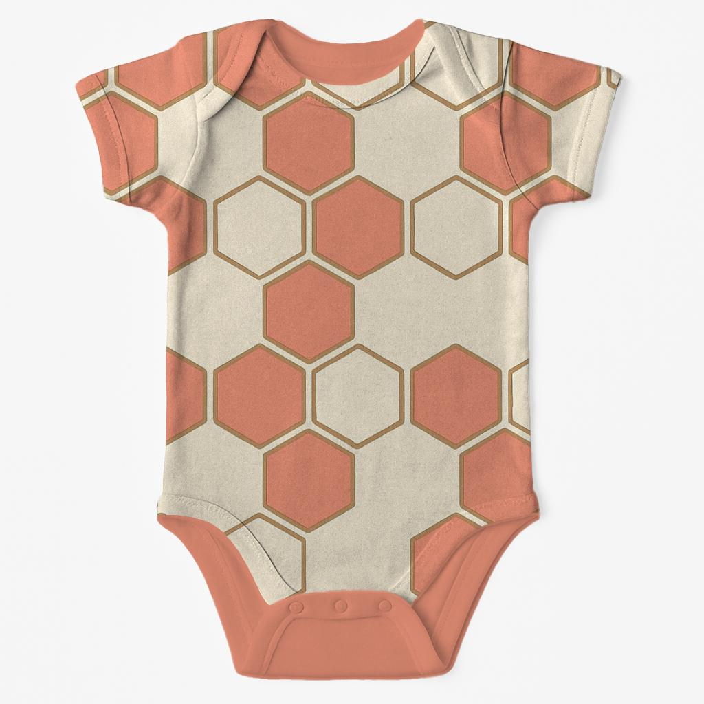 Hex Tile Quiet comfortable snap baby bodysuits