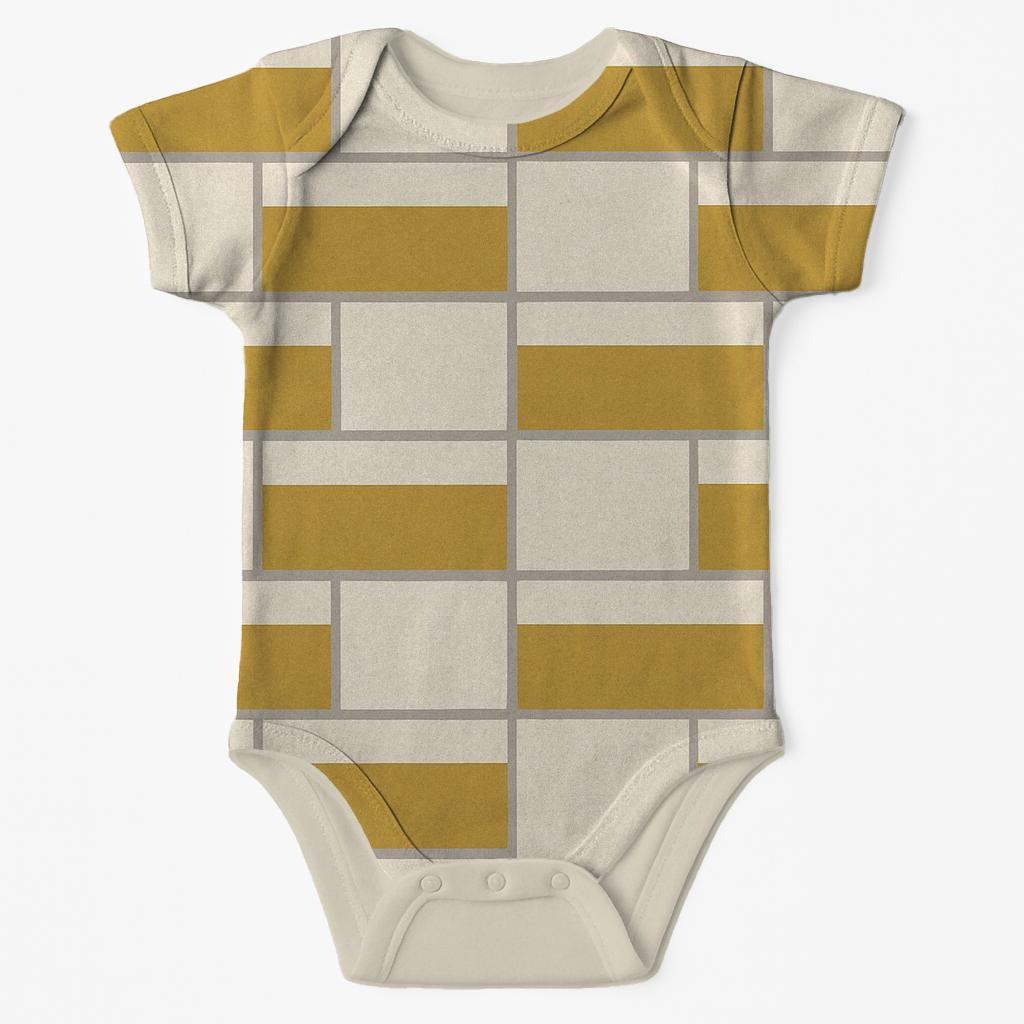Banded Tile Offset sleeveless baby bodysuits