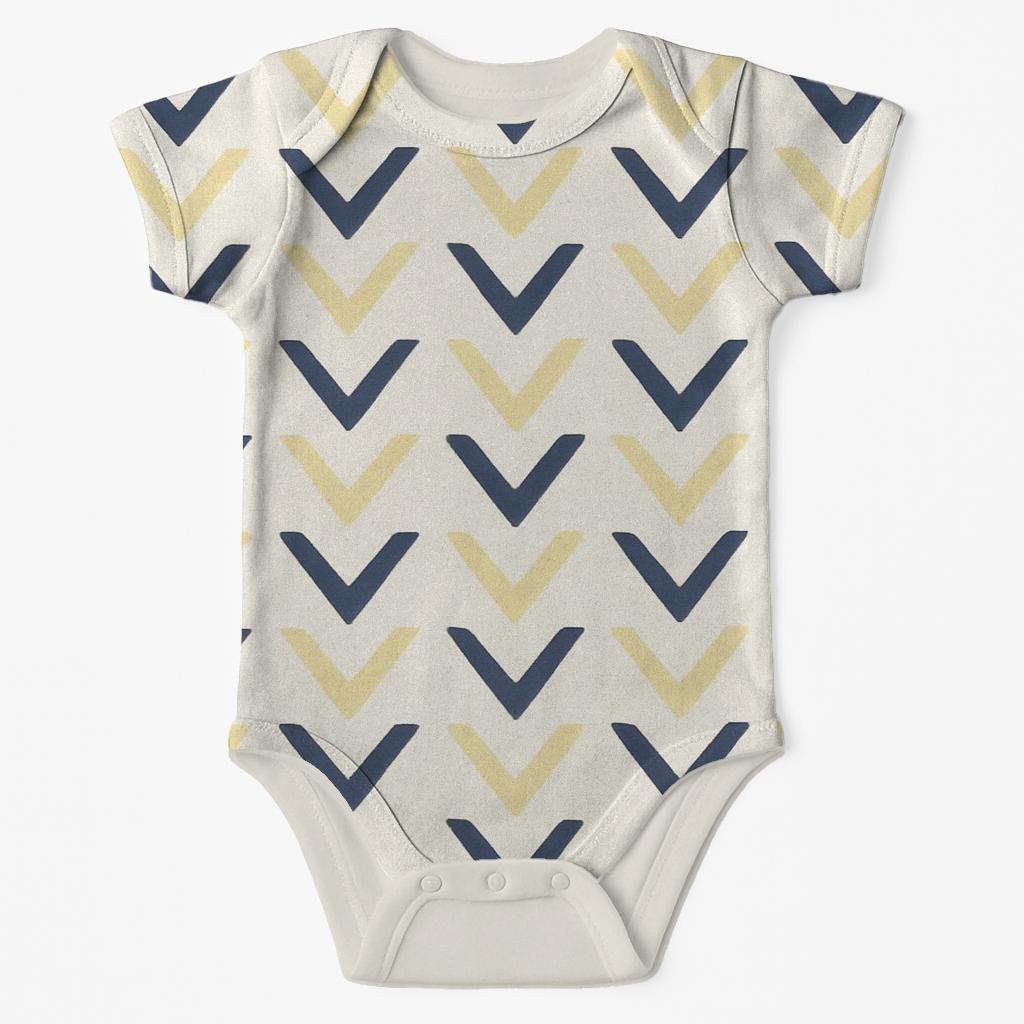 Mini Chevron March organic baby bodysuits