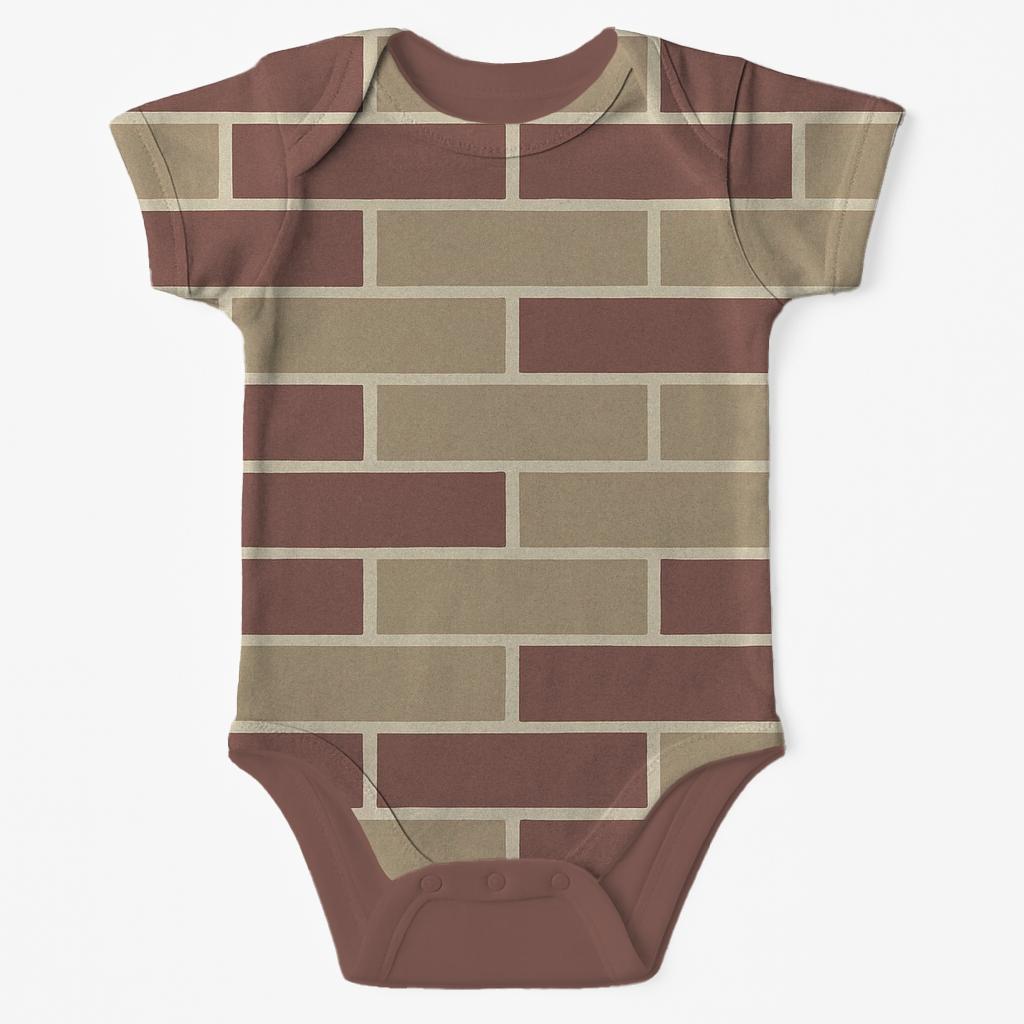 Shifted Brick Band comfortable snap baby bodysuits