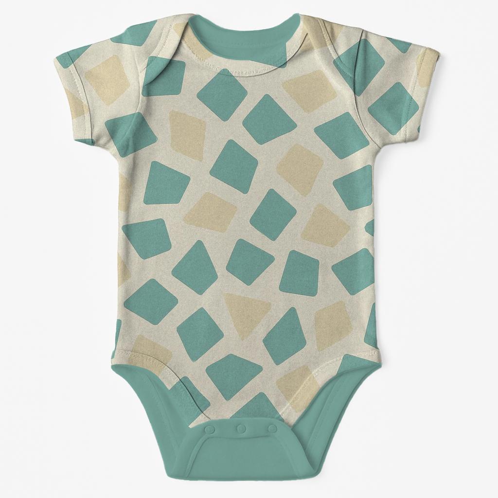 Minimal Mosaic Fragments organic baby bodysuits
