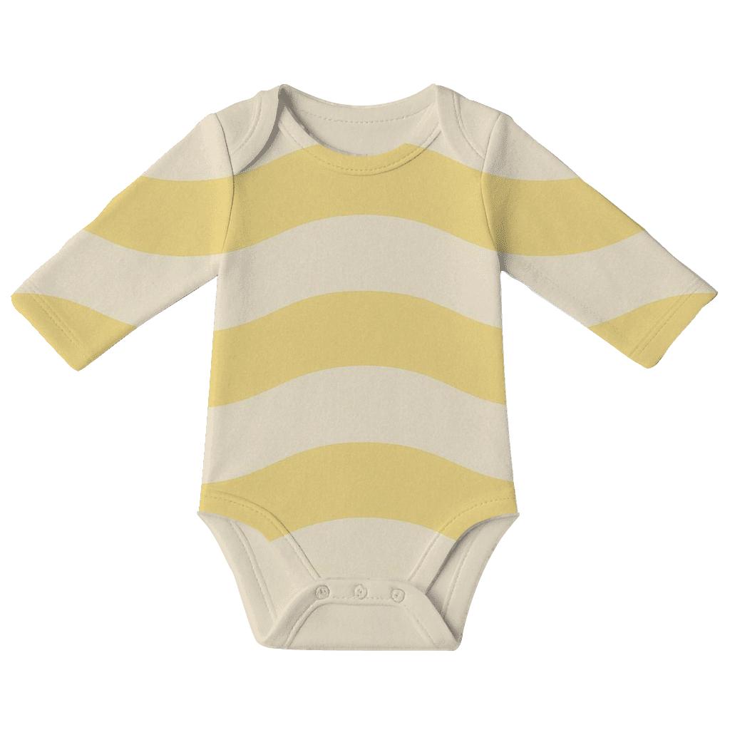 Calm Wave Lines soft cotton baby bodysuits