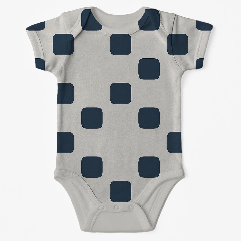 Shifted Square March soft cotton baby bodysuits