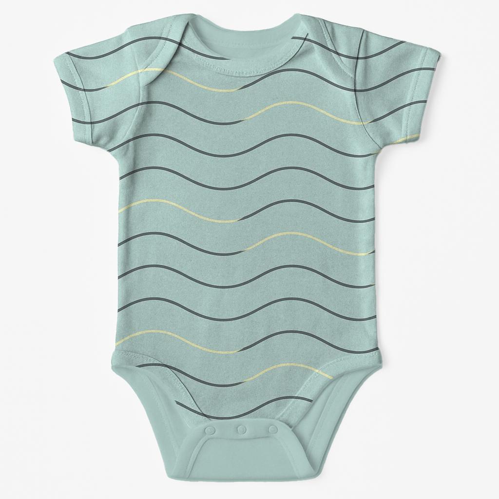 Quiet Wave Lines organic baby bodysuits