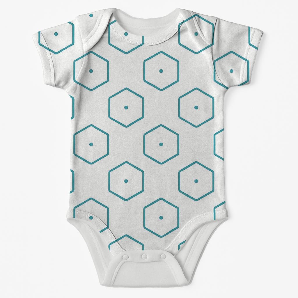 Hex Petal Outline Scatter sleeveless baby bodysuits