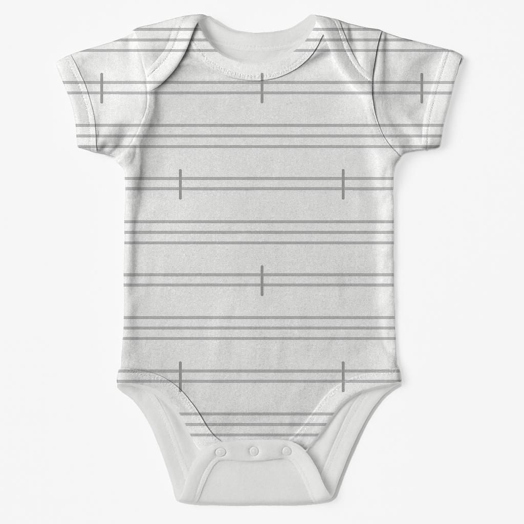Banded Ladder Lines sleeveless baby bodysuits