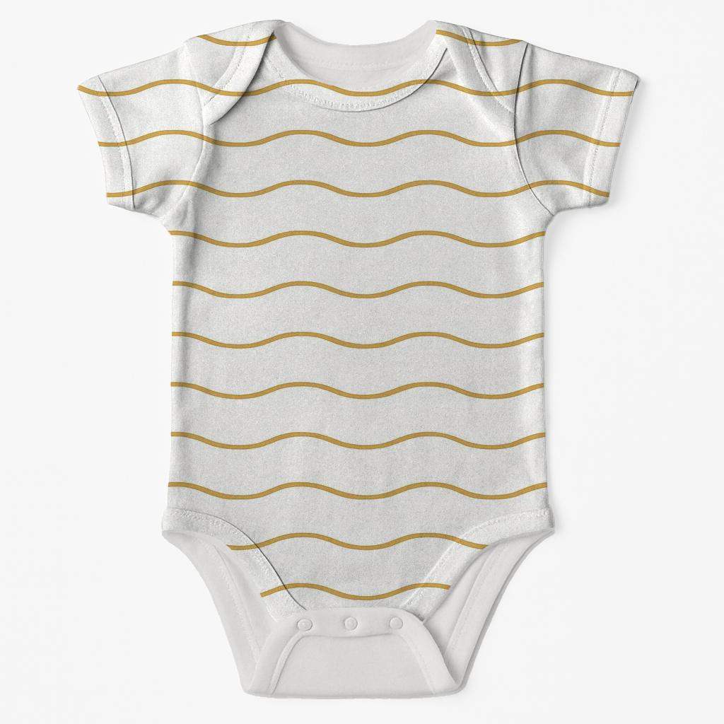 Wavelet Line Parade unique printed baby bodysuits