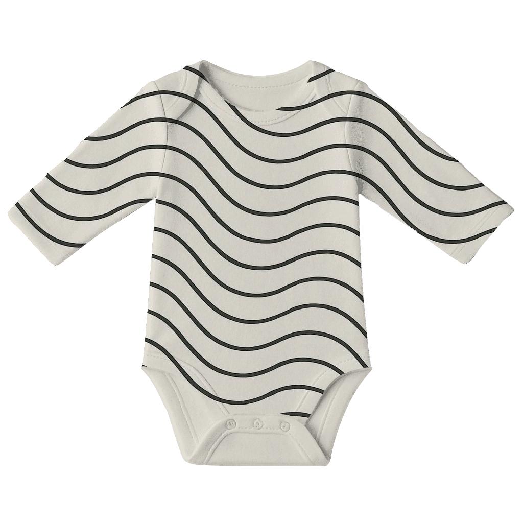 Quiet Arc Ripple Stripes kimono style baby bodysuits