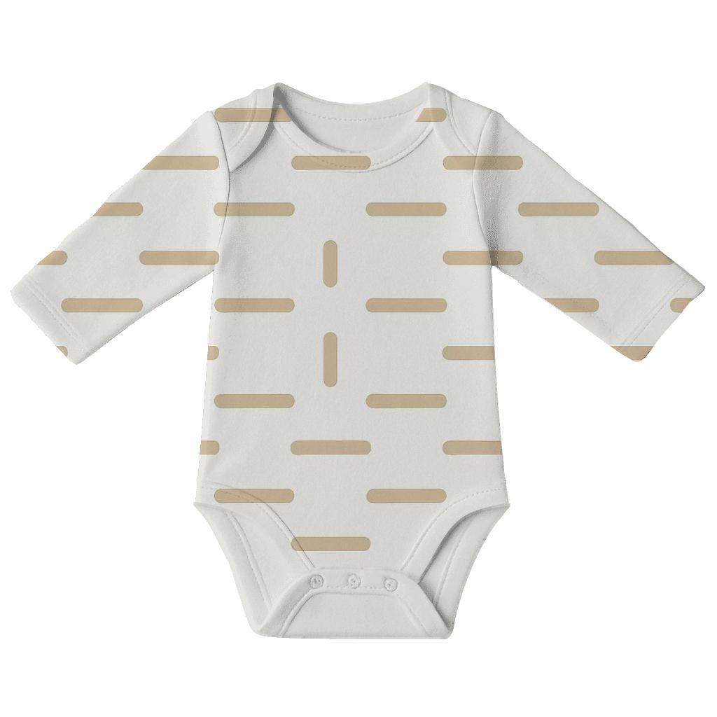 Offset Brick Dash Weave organic baby bodysuits