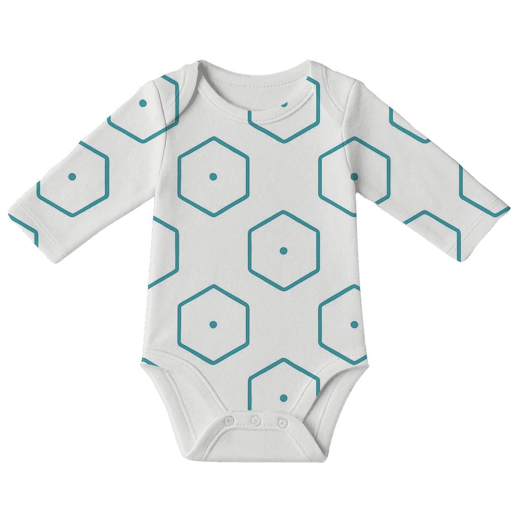 Hex Petal Outline Scatter unique printed baby bodysuits