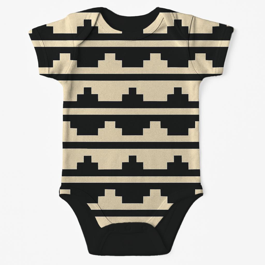 Binary Step Stripes kimono style baby bodysuits