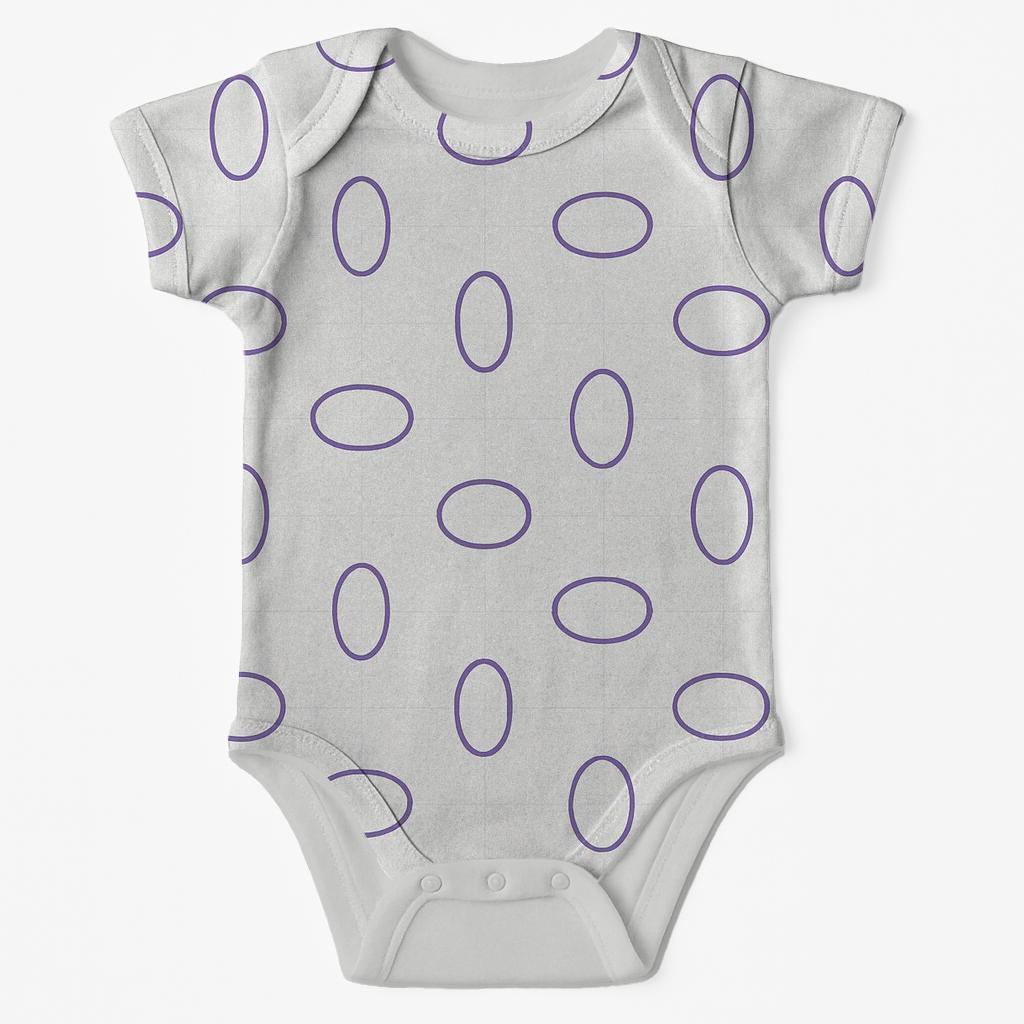 Elliptic Grid Bloom unique printed baby bodysuits