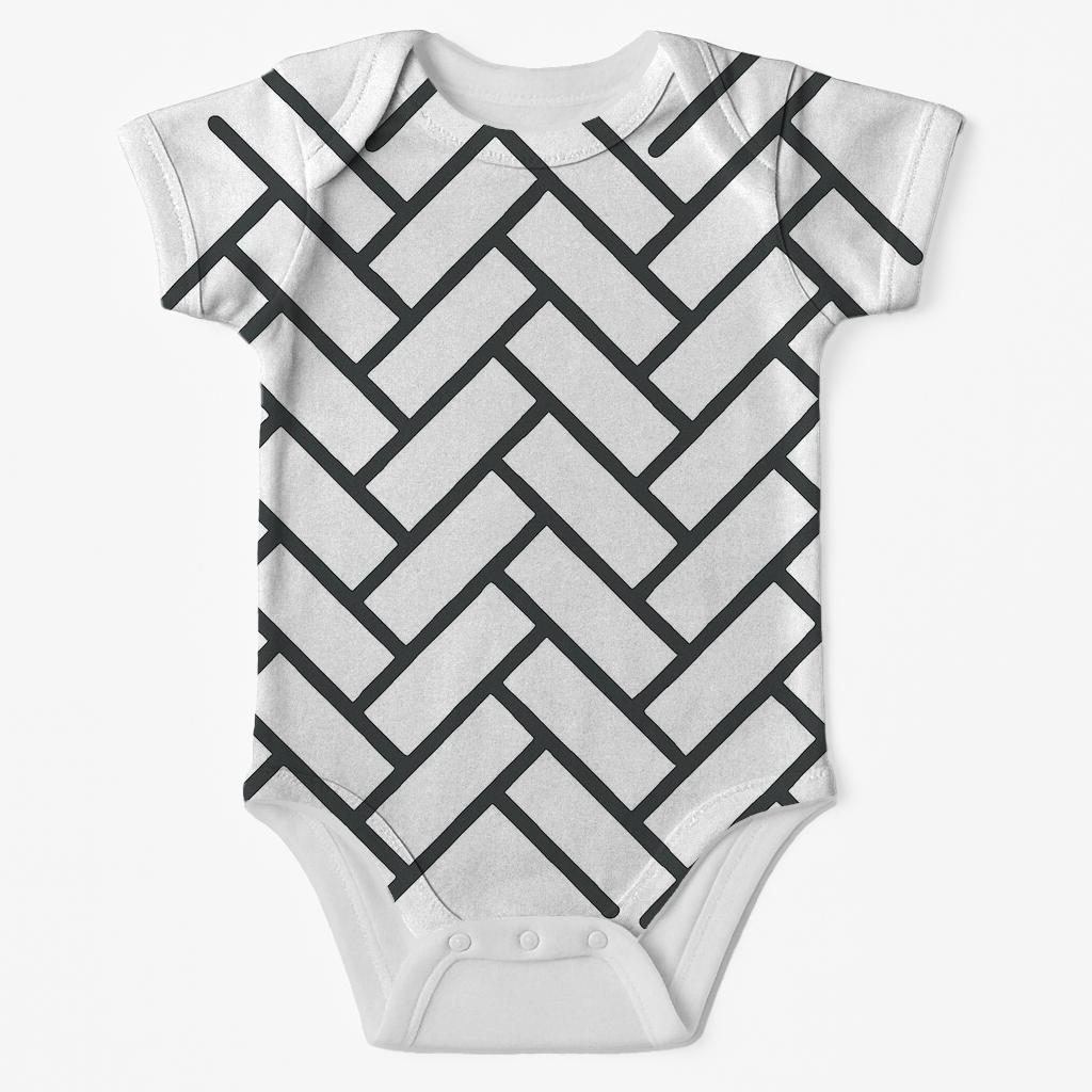 Herring Line Drift kimono style baby bodysuits