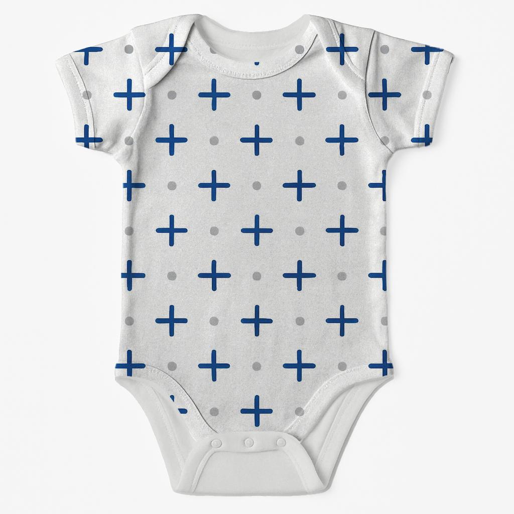 Cross Stitch Points comfortable snap baby bodysuits