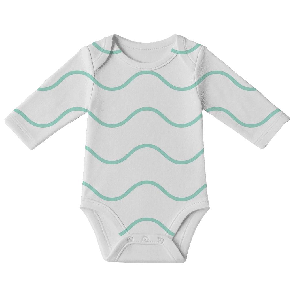 Wavelet Line Rows sleeveless baby bodysuits