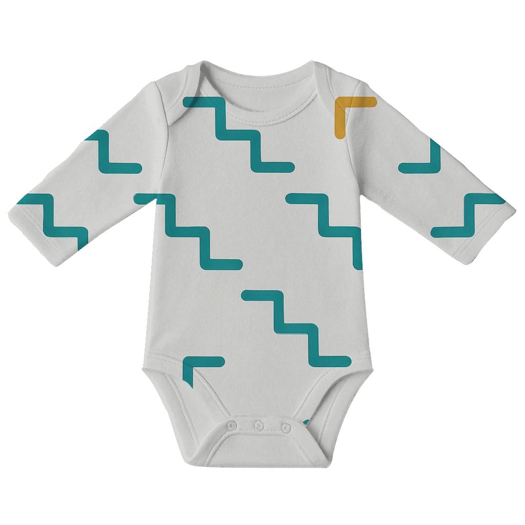 Soft Step Zig Grid kimono style baby bodysuits