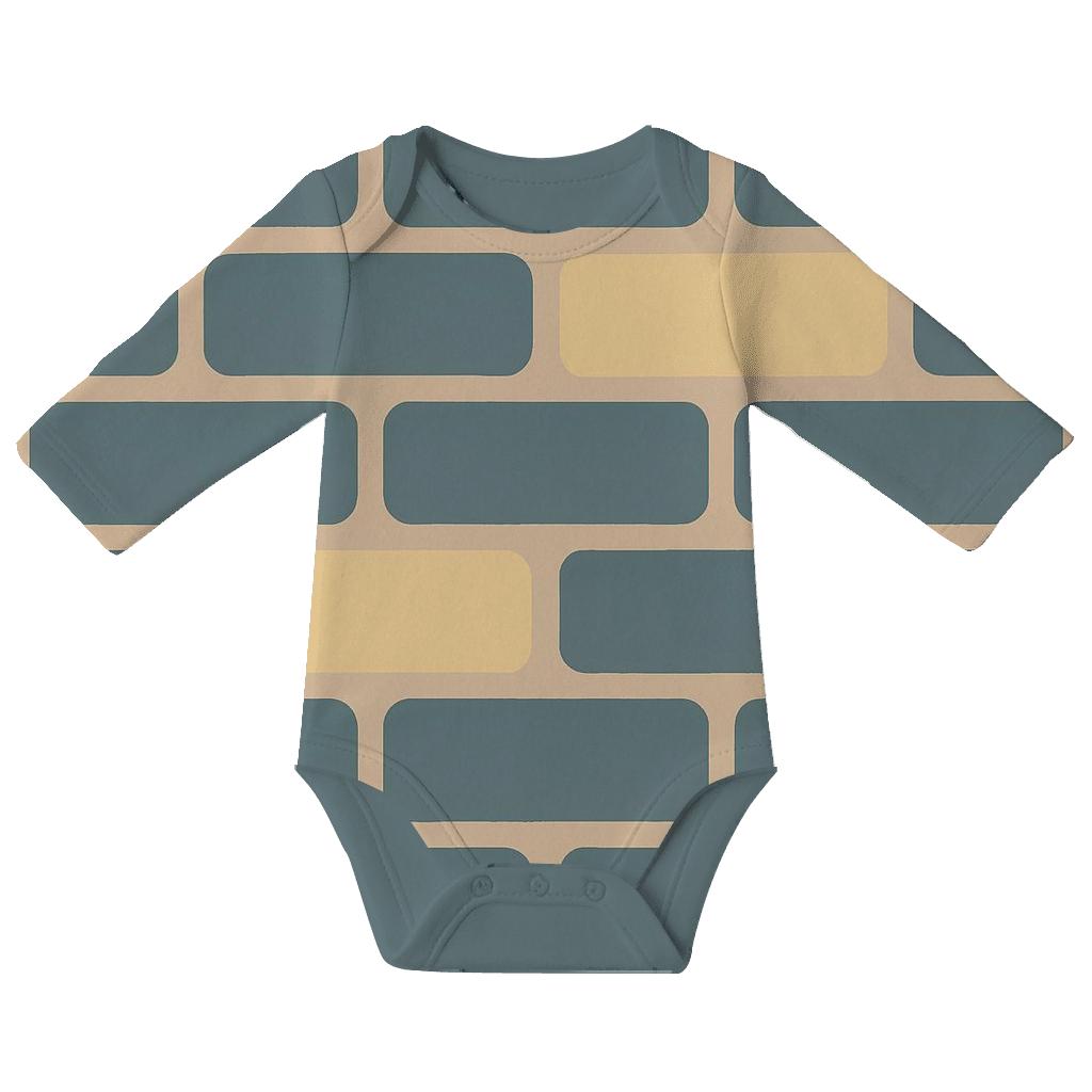 Offset Brick Calm Blocks organic baby bodysuits