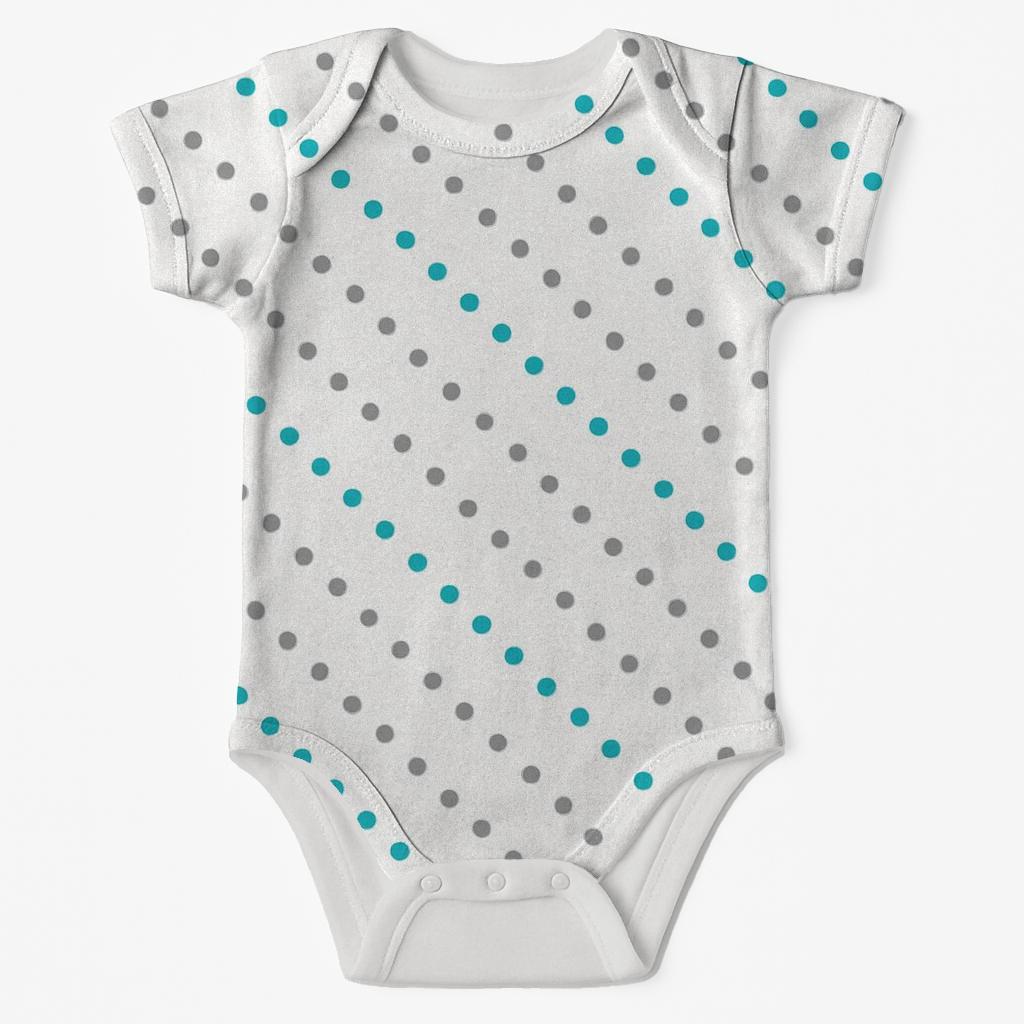 Diagonal Dot Ribbons unique printed baby bodysuits