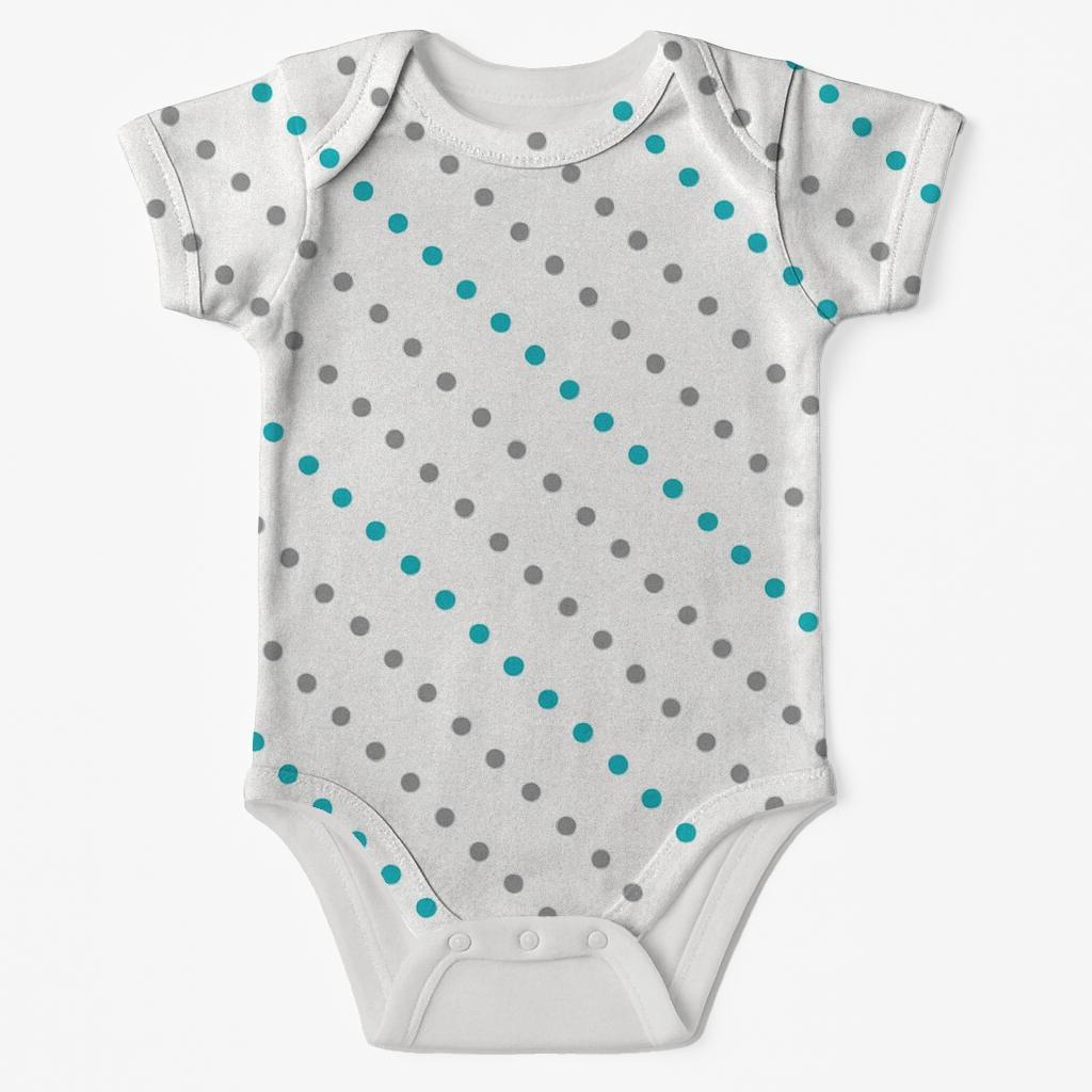 Diagonal Dot Ribbons unique printed baby bodysuits