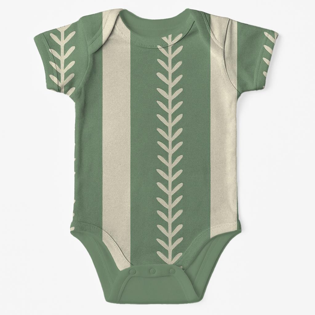 Frond Ladder Stripes unique printed baby bodysuits
