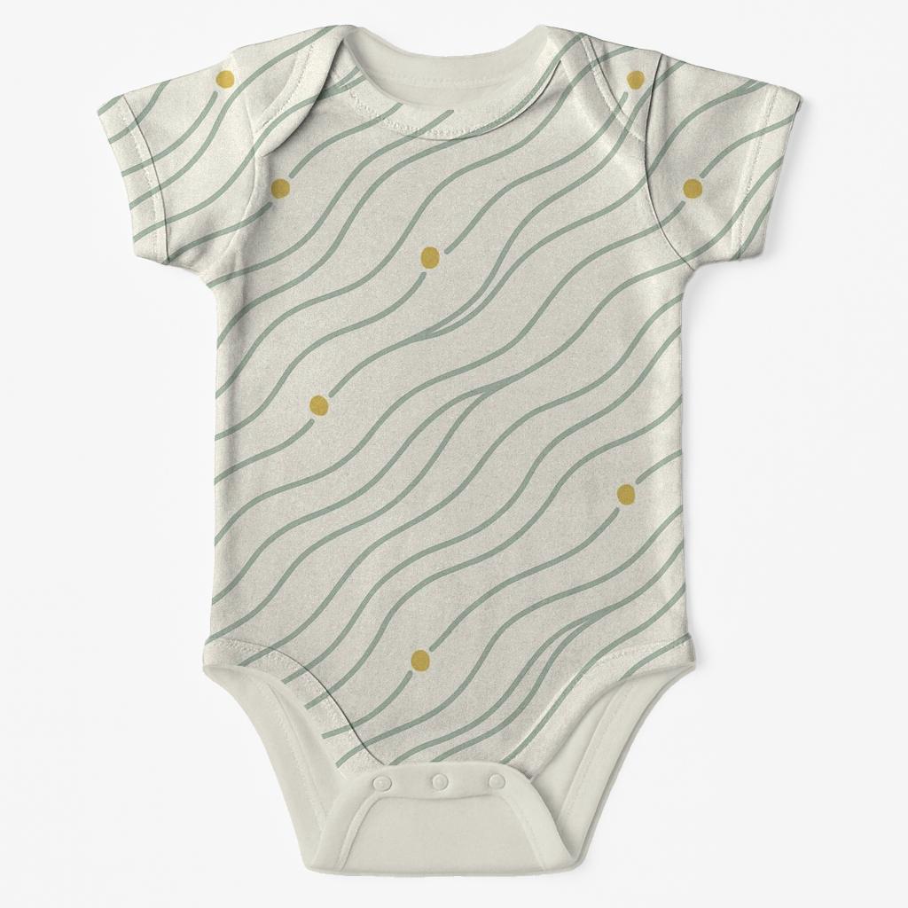 Ripple Vine Echo Lines comfortable snap baby bodysuits