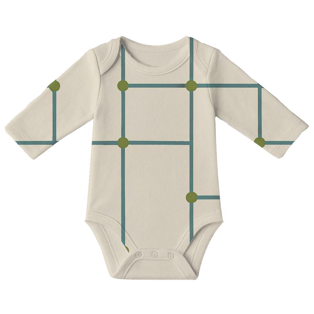 Stem Weave Minimal Grid personalized infant bodysuits