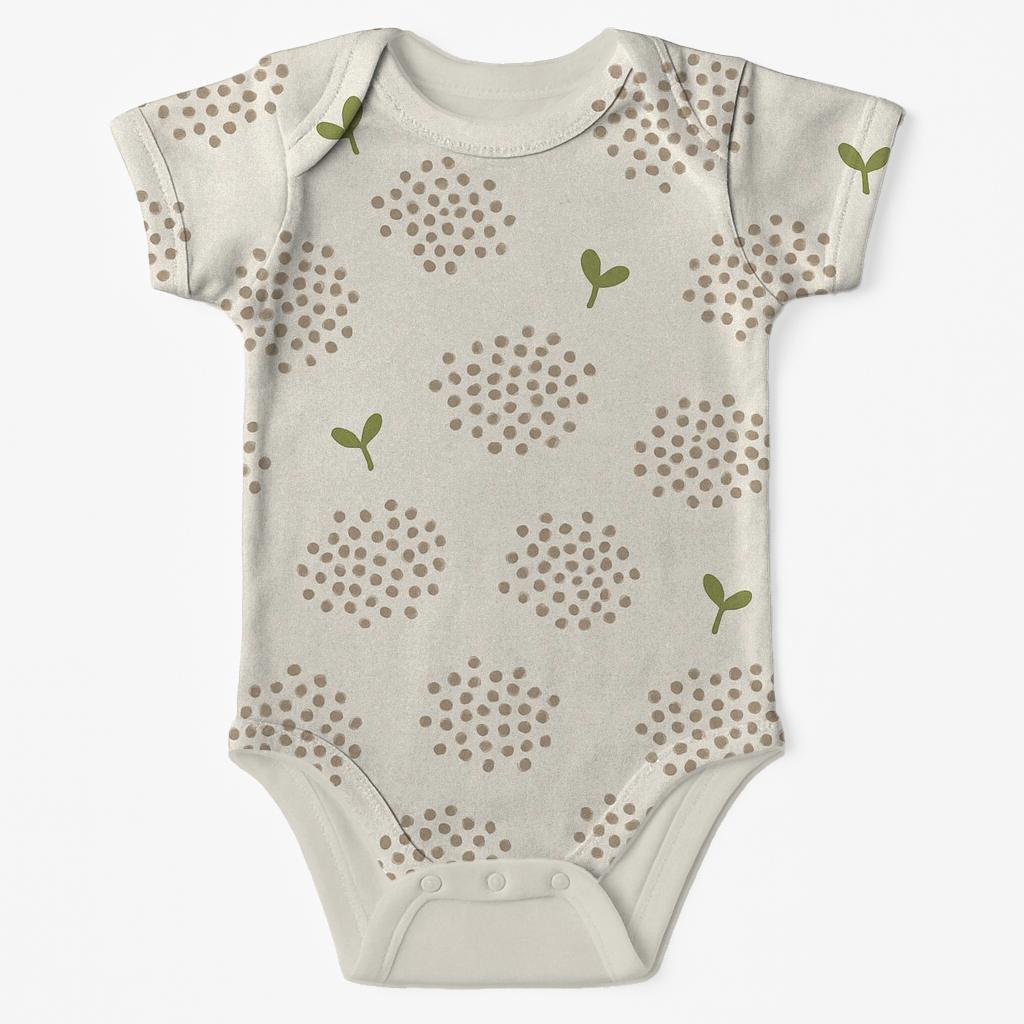 Seed Dot Hush Scatter kimono style baby bodysuits