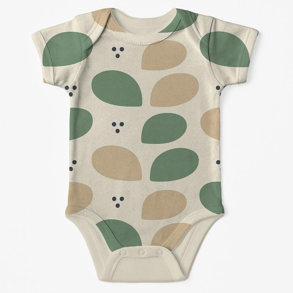 Pebble Leaf Step Tiles sleeveless baby bodysuits
