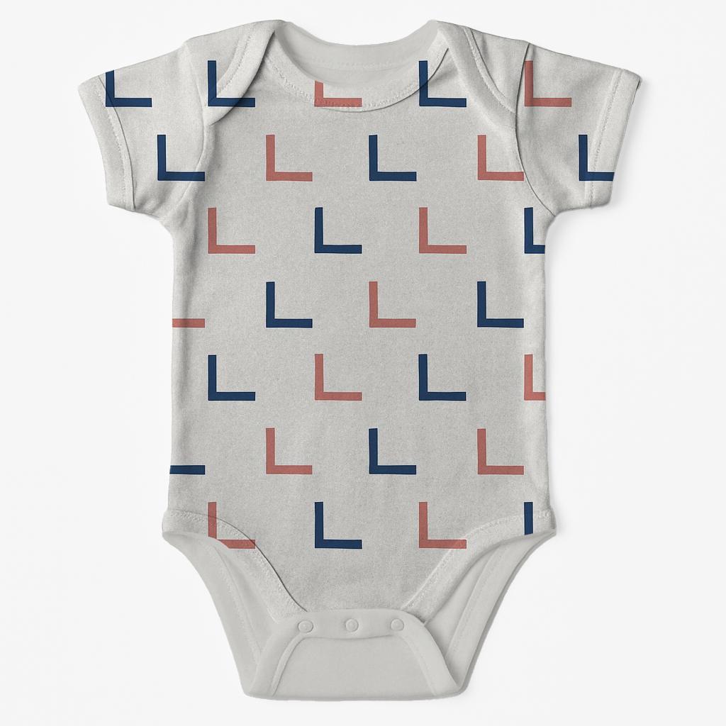 Soft Corner Step Grid custom baby bodysuits
