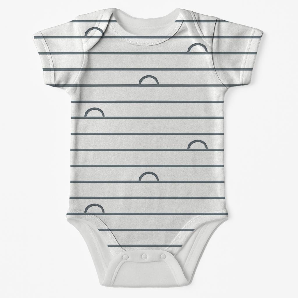 Quiet Arc Ladder Stripes organic baby bodysuits