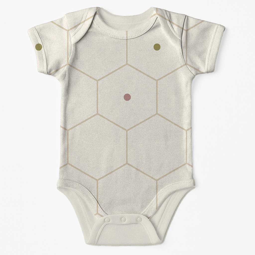 Calm Hex Pollen Scatter comfortable snap baby bodysuits