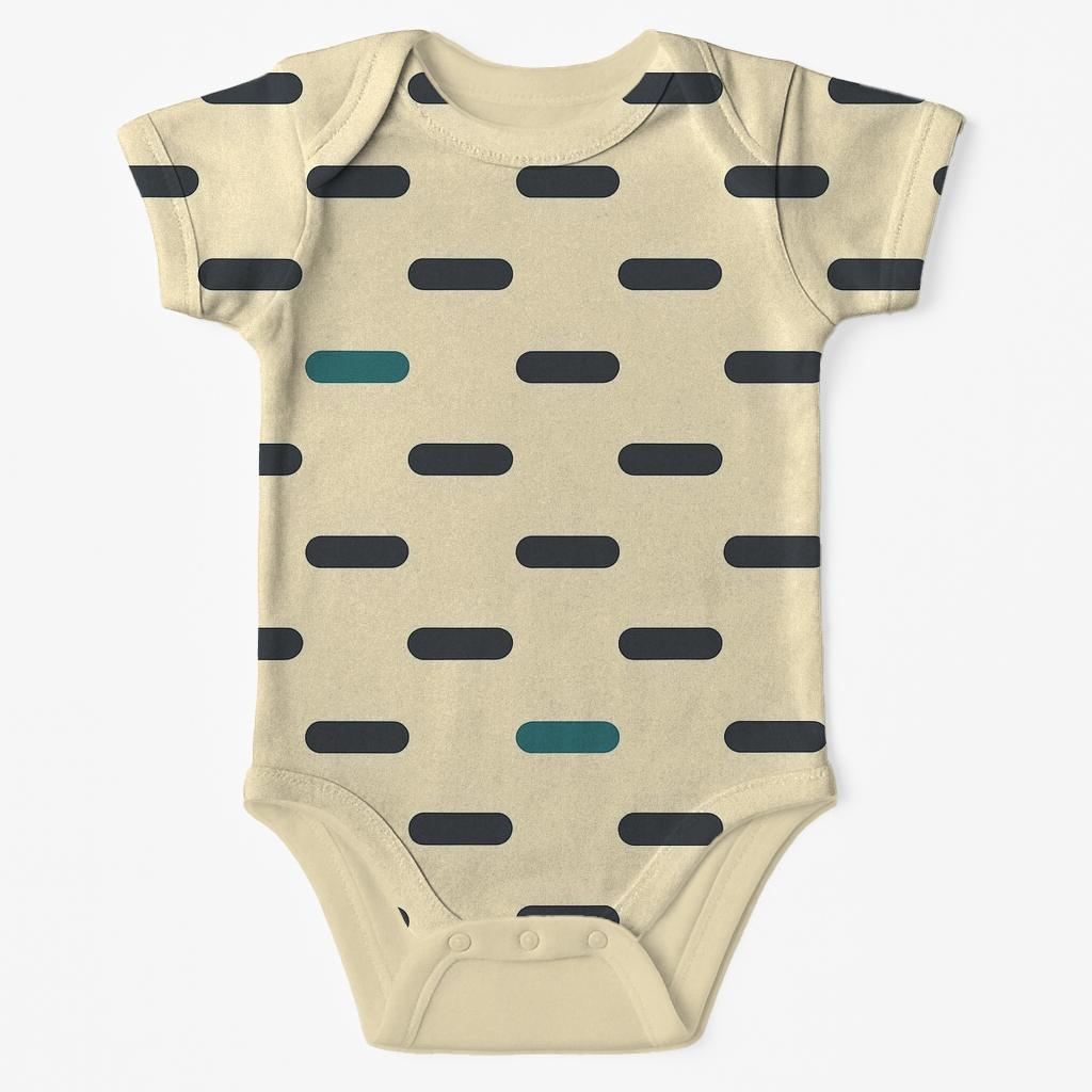 Mellow Offset Brick Dashes unique printed baby bodysuits