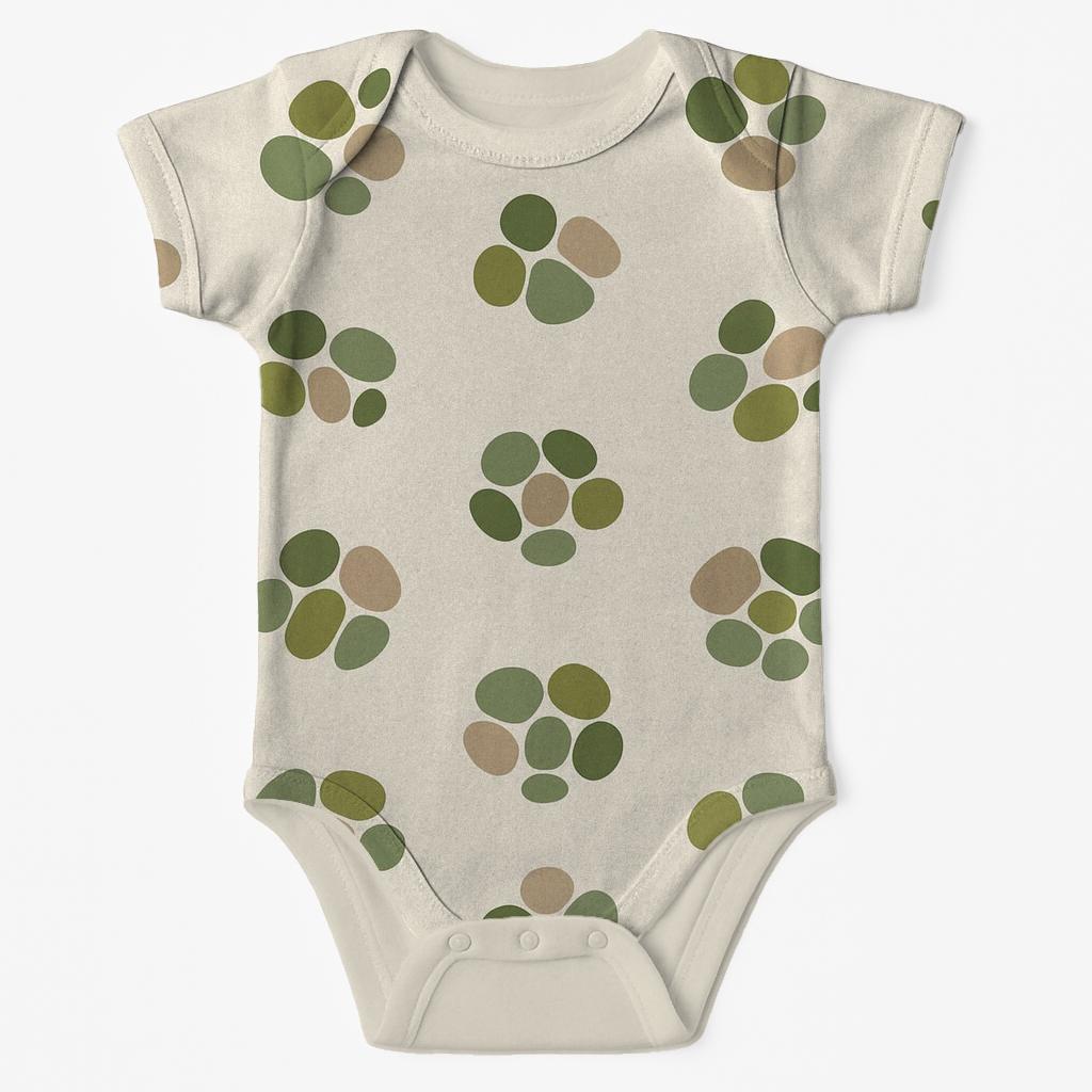 Pebble Leaf Mosaic Fragments kimono style baby bodysuits