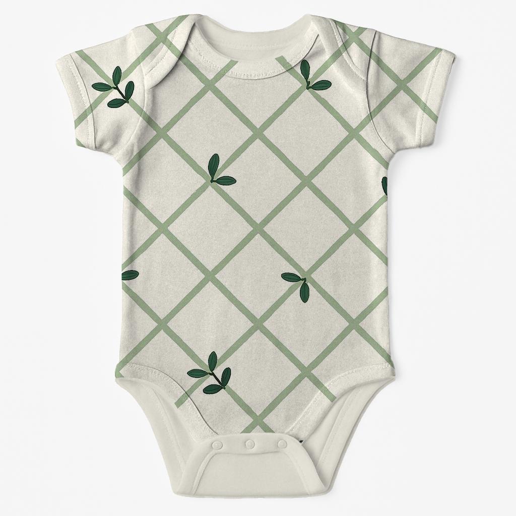 Offset Stem Weave Lattice personalized infant bodysuits