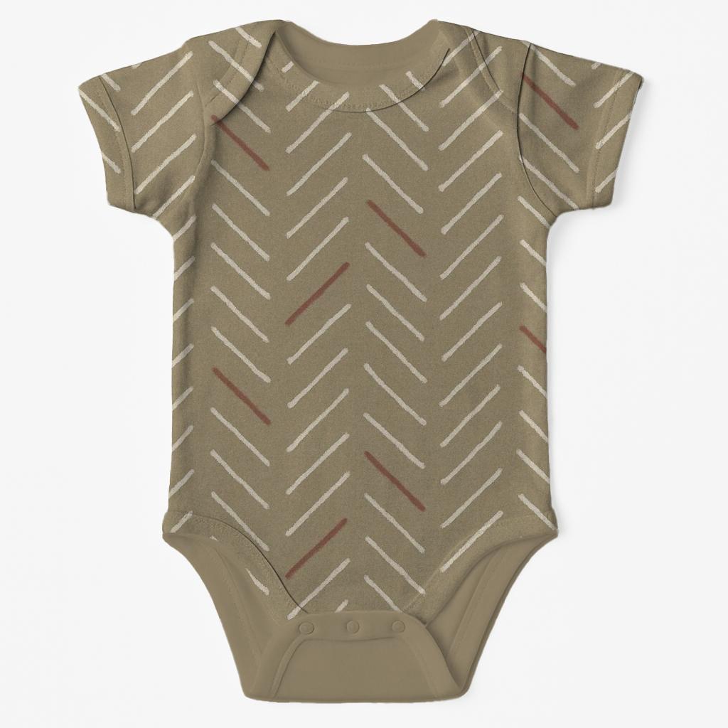 Subtle Herringbone Stitch Lines kimono style baby bodysuits