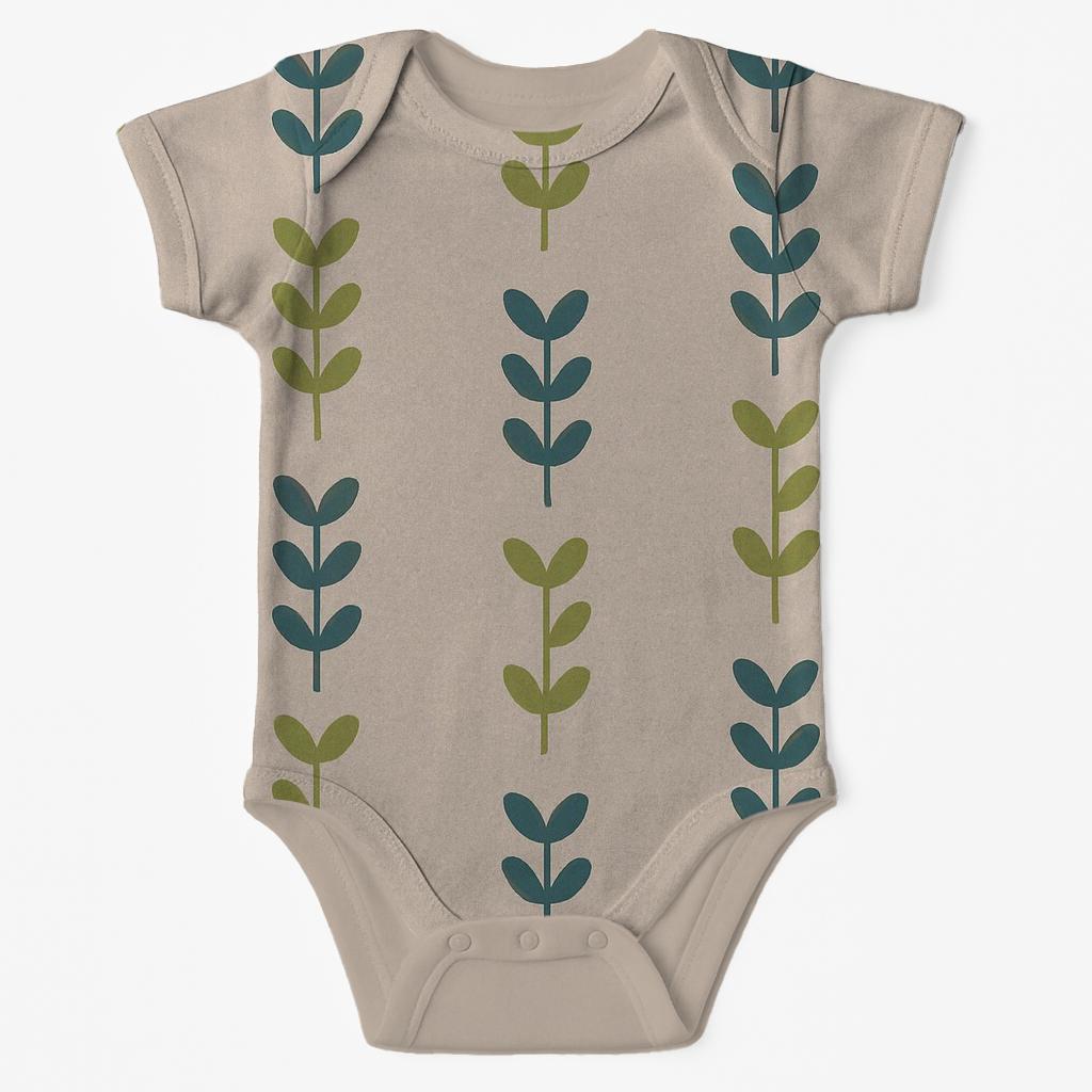 Mini Leaf Hatch Columns sleeveless baby bodysuits