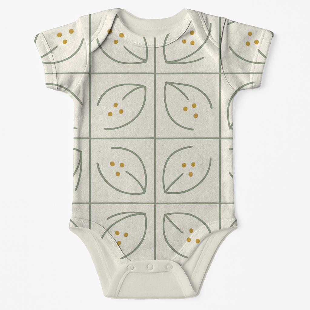 Quiet Branch Arc Quilting comfortable snap baby bodysuits
