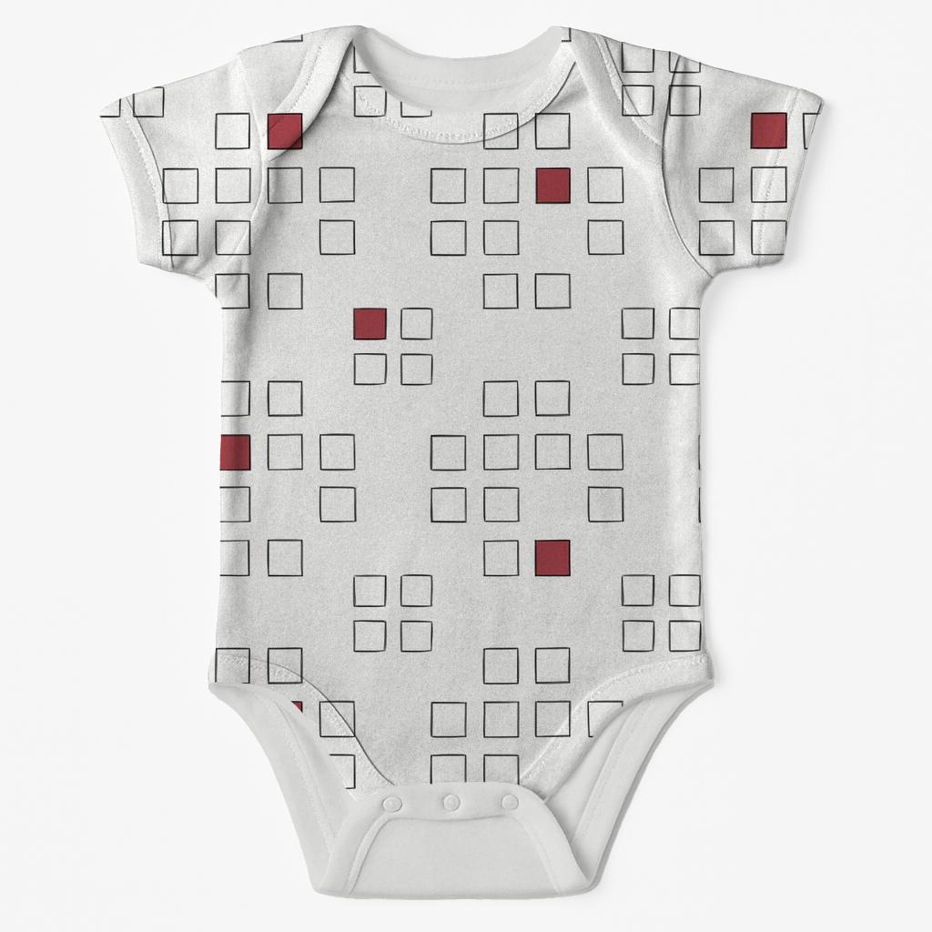 Tiny Square Loop Mosaic kimono style baby bodysuits